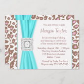 Leopard Pink Brown Blauwgroen 21ste verjaardagsfee Kaart (Voorkant / Achterkant)