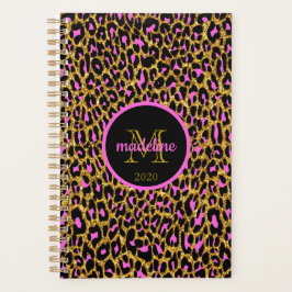 Leopard Pink Gold Sparkle Glam Girly Planner