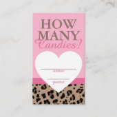 Leopard & Pink Hoeveel Snoepjes spel raden Kaarten (Voorkant)