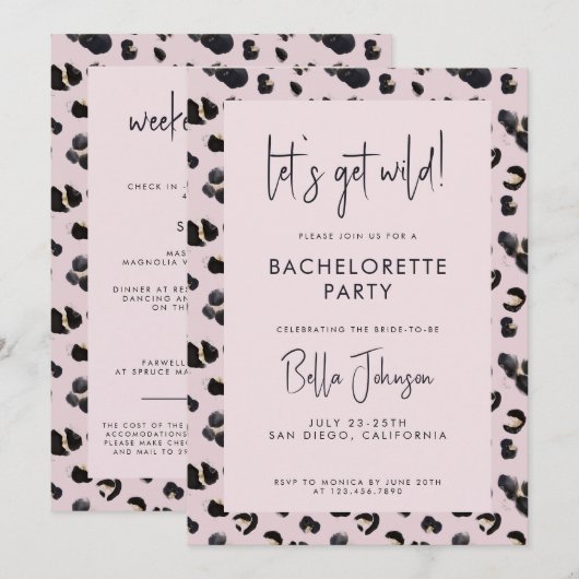 Leopard Pink Laten we Wilde Bachelorette halen Kaart (Voorkant / Achterkant)