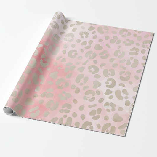 Leopard Pink Pattern Cadeaupapier (Uitgerold)