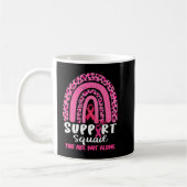Leopard Pink Rainbow Support Squad Breast Cancer A Koffiemok (Links)