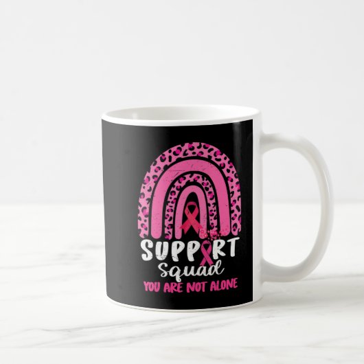 Leopard Pink Rainbow Support Squad Breast Cancer A Koffiemok (Rechts)