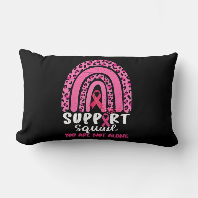 Leopard Pink Rainbow Support Squad Breast Cancer A Kussen (Voorkant)