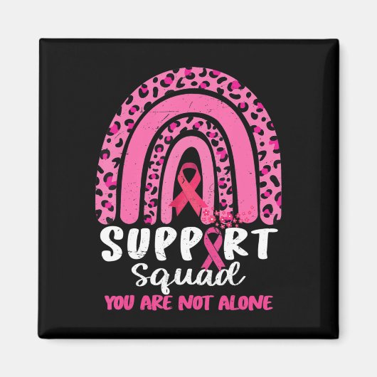 Leopard Pink Rainbow Support Squad Breast Cancer A Magneet (Voorkant)