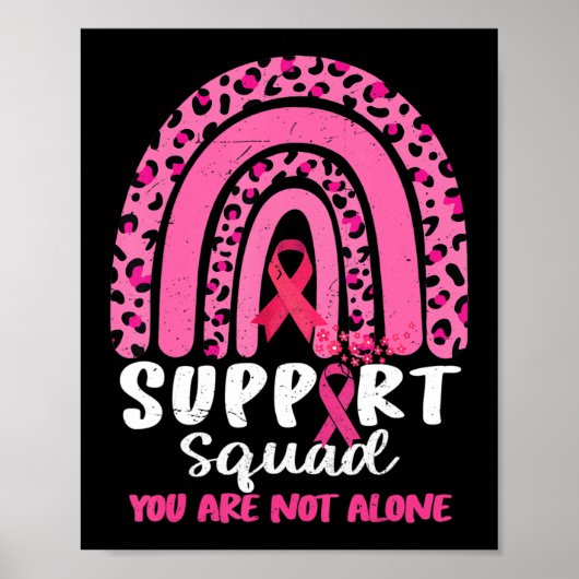 Leopard Pink Rainbow Support Squad Breast Cancer A Poster (Voorkant)