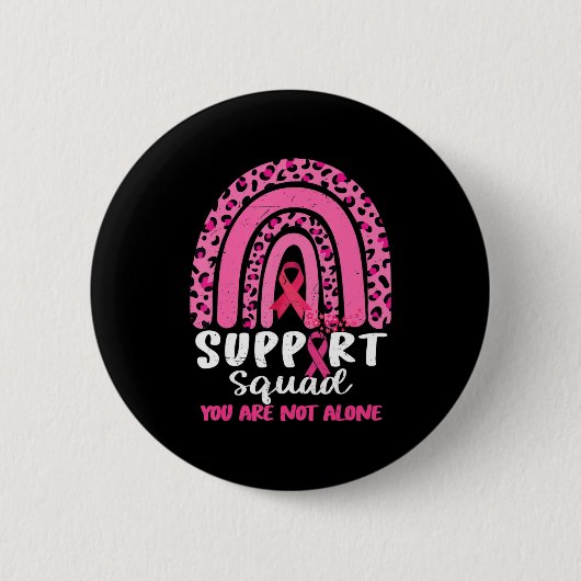 Leopard Pink Rainbow Support Squad Breast Cancer A Ronde Button 5,7 Cm (Voorkant)
