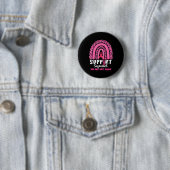 Leopard Pink Rainbow Support Squad Breast Cancer A Ronde Button 5,7 Cm (In situ)