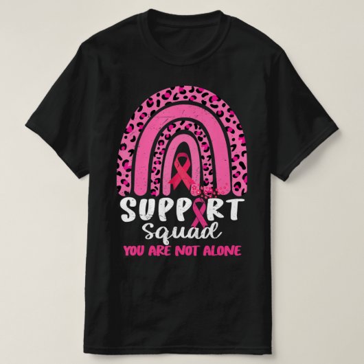 Leopard Pink Rainbow Support Squad Breast Cancer A T-shirt (Design voorkant)