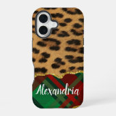 Leopard Plaid iPhone 16 Hoesje (Achterkant)
