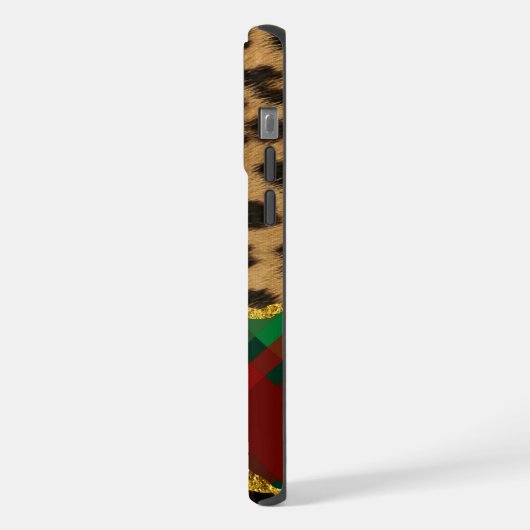 Leopard Plaid iPhone Hoesje (Linkerkant)