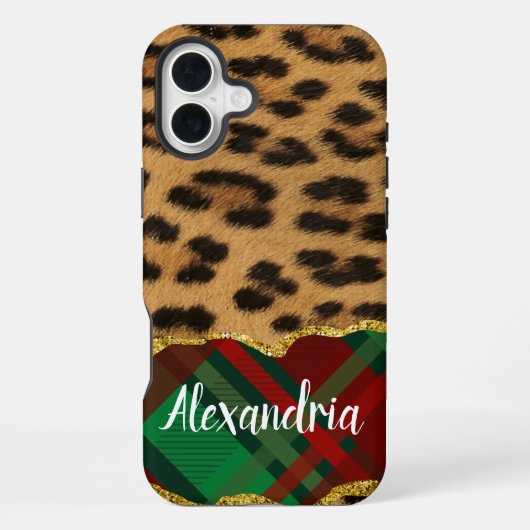 Leopard Plaid iPhone Hoesje (Achterkant)