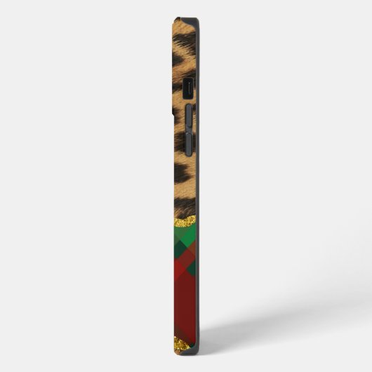 Leopard Plaid iPhone Hoesje (Linkerkant)