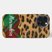 Leopard Plaid iPhone Hoesje (Achterkant horizontaal)