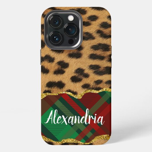 Leopard Plaid iPhone Hoesje (Achterkant)