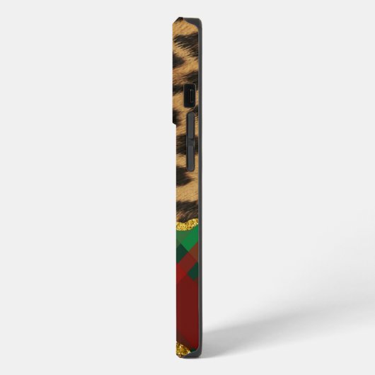 Leopard Plaid iPhone Hoesje (Linkerkant)