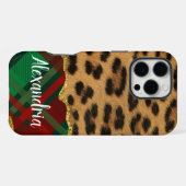 Leopard Plaid iPhone Hoesje (Achterkant horizontaal)