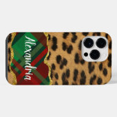 Leopard Plaid iPhone Hoesje (Achterkant horizontaal)