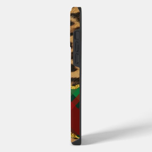 Leopard Plaid iPhone Hoesje (Linkerkant)