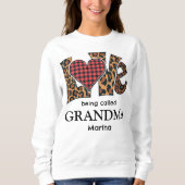 Leopard Plaid Love wordt oma genoemd Trui (Voorkant)