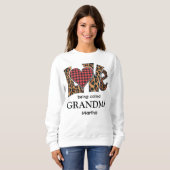 Leopard Plaid Love wordt oma genoemd Trui (Voorkant volledig)