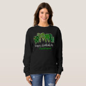 Leopard Plaid Tooth Teeth Dental Hygienist St Patr Trui (Voorkant volledig)