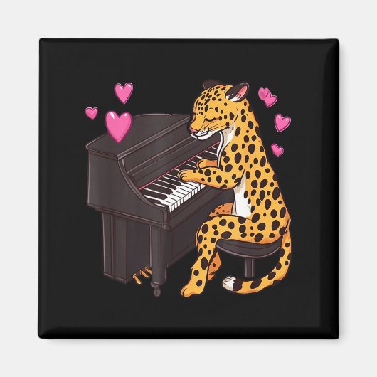 Leopard Playing Ano Valentines Day Funny Leopard  Magneet (Voorkant)