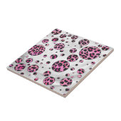 Leopard Polka Dot Black en Hot Pink Print Tegeltje (Zijkant)