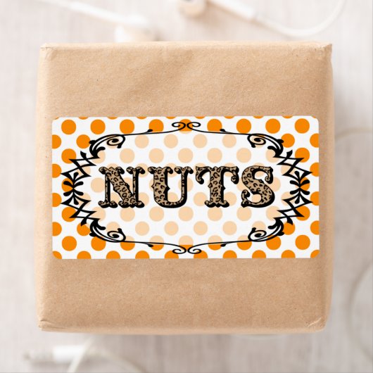 Leopard Polka Dot Noten Eten Label (Insitu)