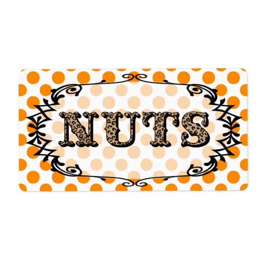 Leopard Polka Dot Noten Eten Label (Voorkant)
