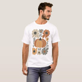 Leopard Pompoen Bloemen Retro Herfst Retro Herfst T-shirt (Voorkant volledig)