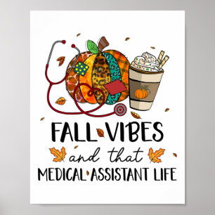 Leopard pompoen Herfst vibes en dat medische momen Poster