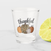 Leopard Pompoen Seizoen Thanksgiving Halloween Her Shot Glas (Voorkant)
