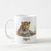 Leopard Portrait Safari Dier Gepersonaliseerde naa Koffiemok (Links)