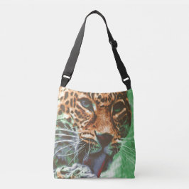 Leopard Portrait Tasche Greenery Crossbody Tas
