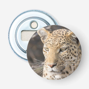 Leopard portret button flesopener