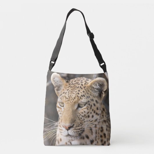 Leopard portret crossbody tas (Achterkant)