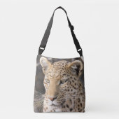 Leopard portret crossbody tas (Voorkant)