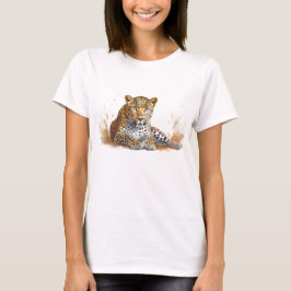 Leopard Portret Dierlijke Kunst T-shirt