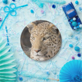 Leopard portret papieren bordje (Feest)