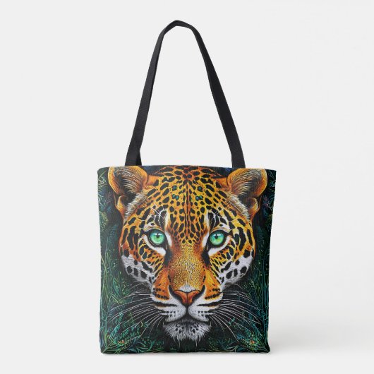 Leopard portret tote bag (Achterkant)