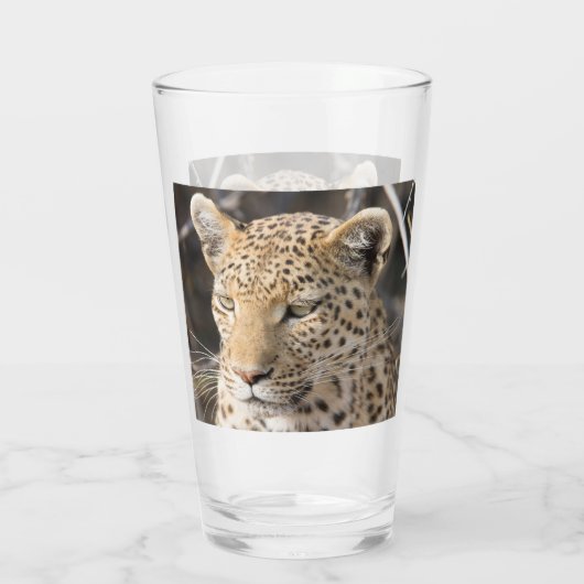Leopard-portretfoto Glas (Achterkant)