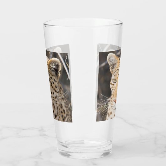 Leopard-portretfoto Glas (Links)