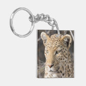 Leopard-portretfoto Sleutelhanger (Voorkant Links)