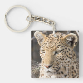 Leopard-portretfoto Sleutelhanger