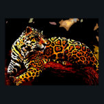 Leopard-Poster afdrukken - Pop Art Wilde Dierlijke Poster<br><div class="desc">Gezicht op Posters Prints van luipaard - Motivatie moed / Pop van vertrouwen Kunst Gele Tonen Hoofd / Digitaal dierkunstwerk portret - Digitale Afbeeldingen met grote katten</div>