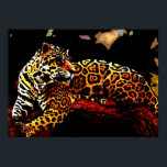 Leopard-Poster afdrukken - Pop Art Wilde Dierlijke Poster<br><div class="desc">Gezicht op Posters Prints van luipaard - Motivatie moed / Pop van vertrouwen Kunst Gele Tonen Hoofd / Digitaal dierkunstwerk portret - Digitale Afbeeldingen met grote katten</div>