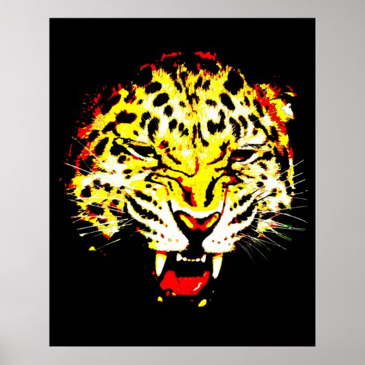 Leopard Poster Print - Luipaard Posters - grote ka (Voorkant)