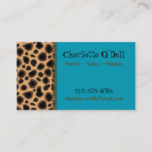 leopard pratcard contactkaartje