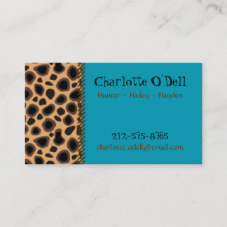 leopard pratcard contactkaartje